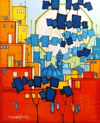 Salman Farooqi, 24 x 30 Inch, Acrylic on Canvas, Cityscape Painting, AC-SF-440